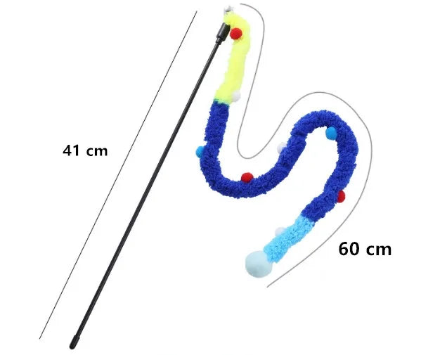 Christmas Feather Teaser Wand Toy for Cats and Kittens