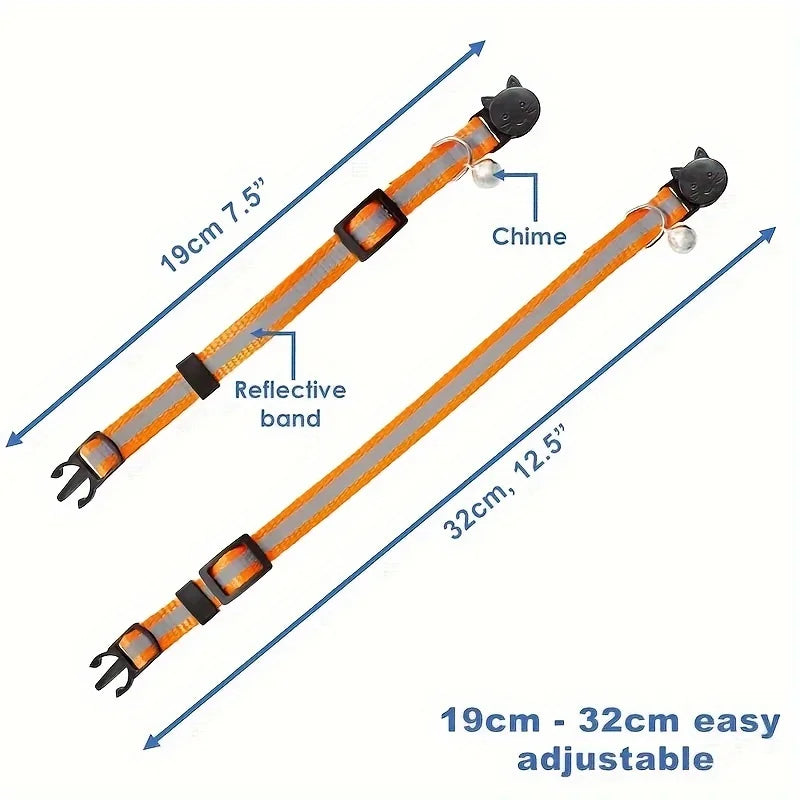 10-Pack Reflective Breakaway Cat Collars with Safety Bells