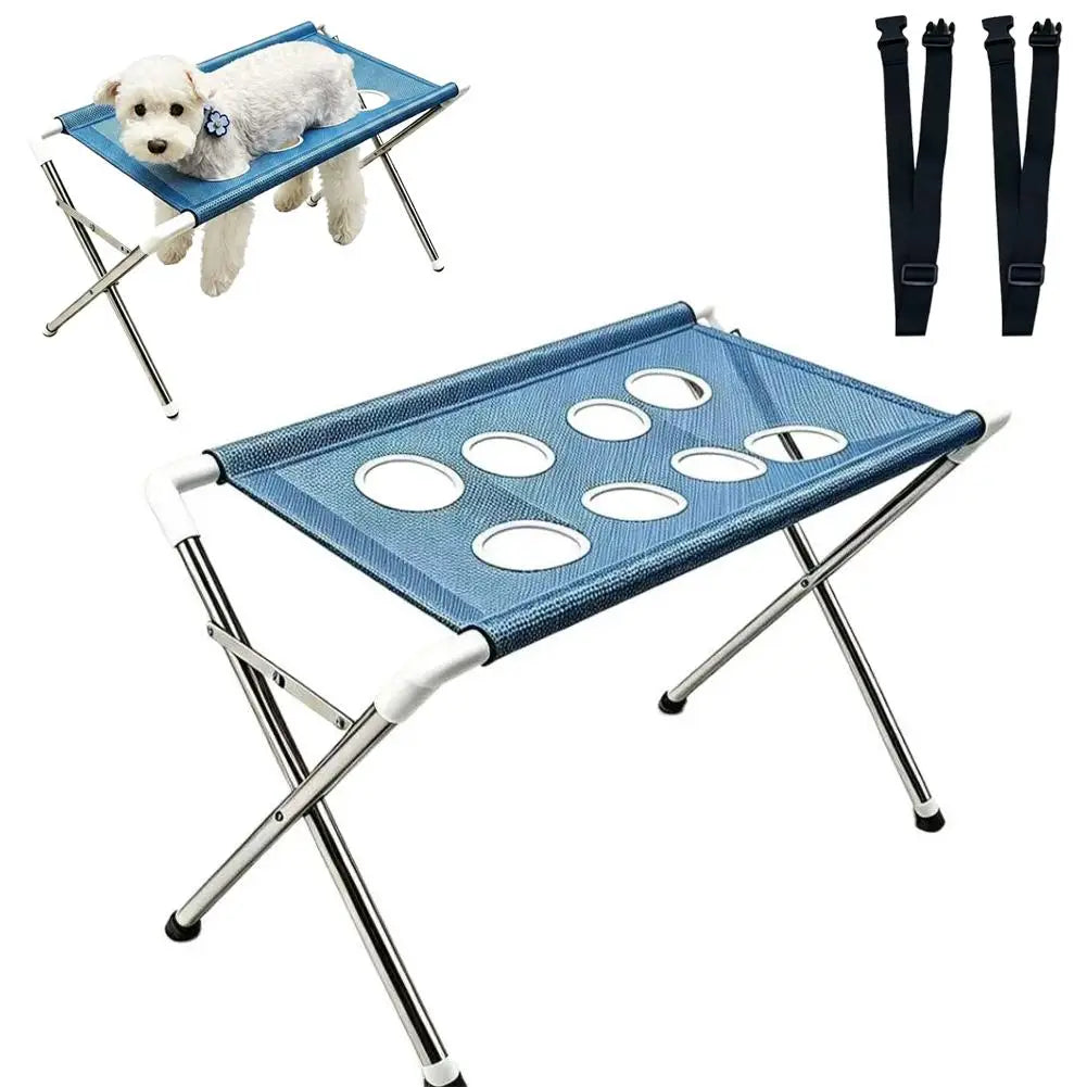 Foldable Pet Grooming Hammock Stand for Nail Trimming, Dogs & Cats