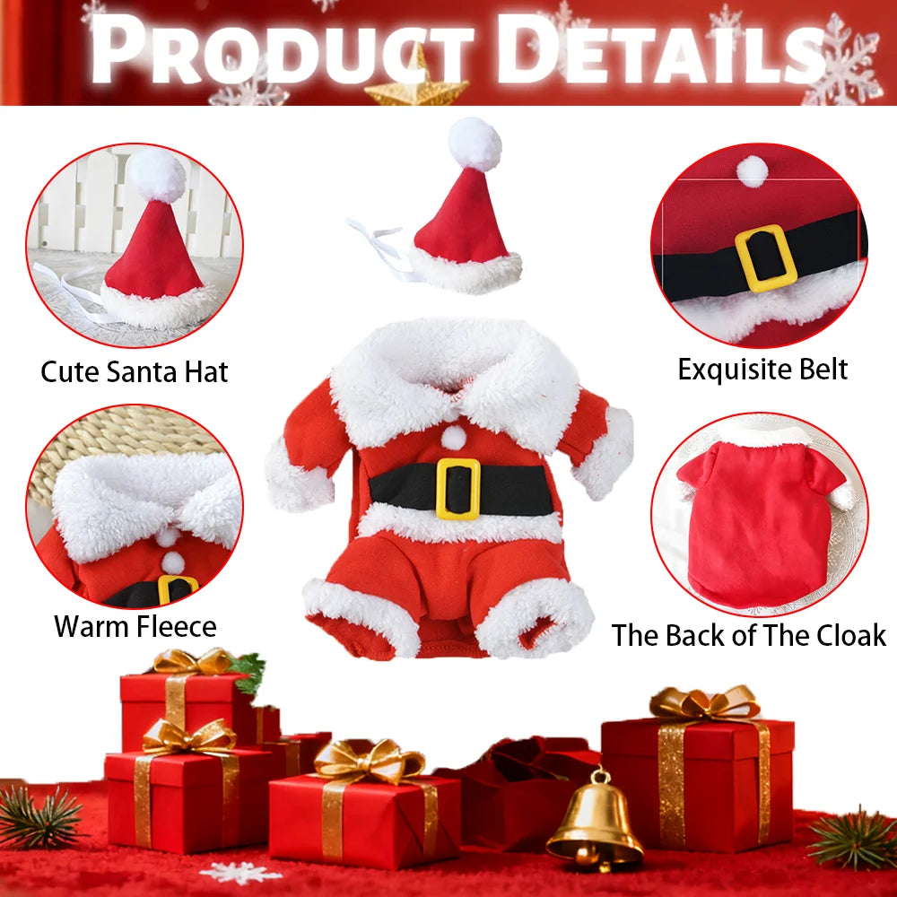 Christmas Santa Claus Costume Jumpsuit for Cats & Small Dogs