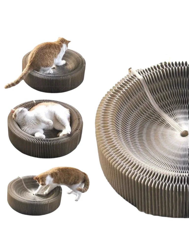 Foldable Accordion Cardboard Cat Scratching Board Lounge