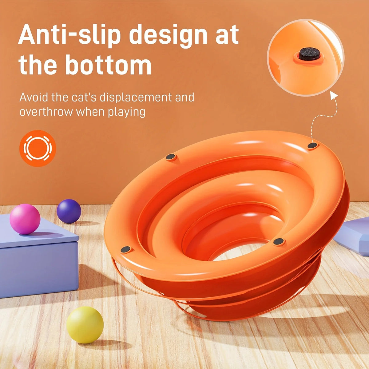 3 Layer Interactive Cat Toy Tower with Colorful Balls Mental Physical