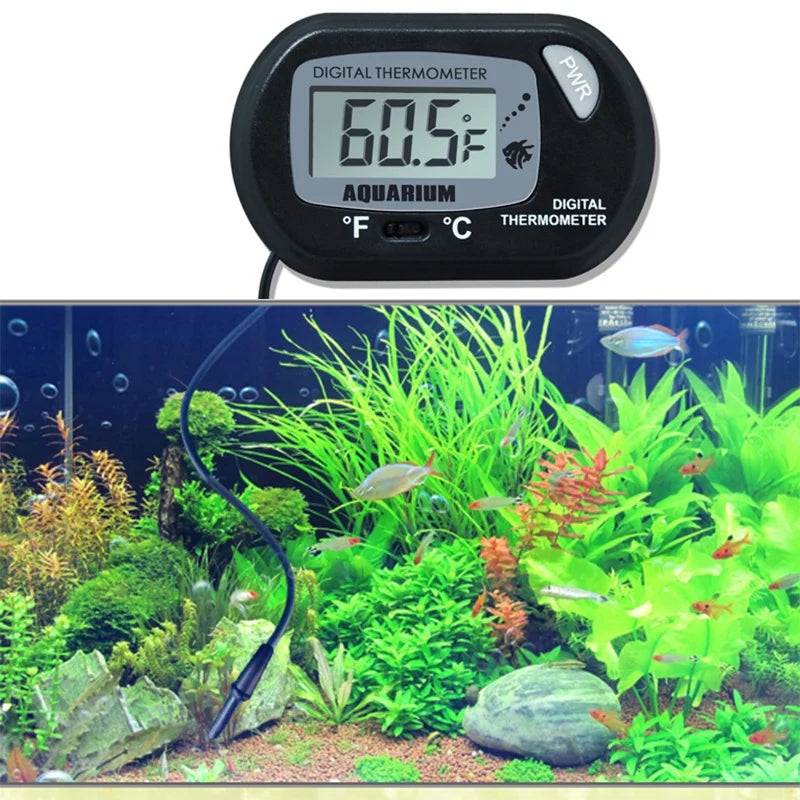Digital Aquarium Thermometer with Probe & Suction Cup for Fish Tanks