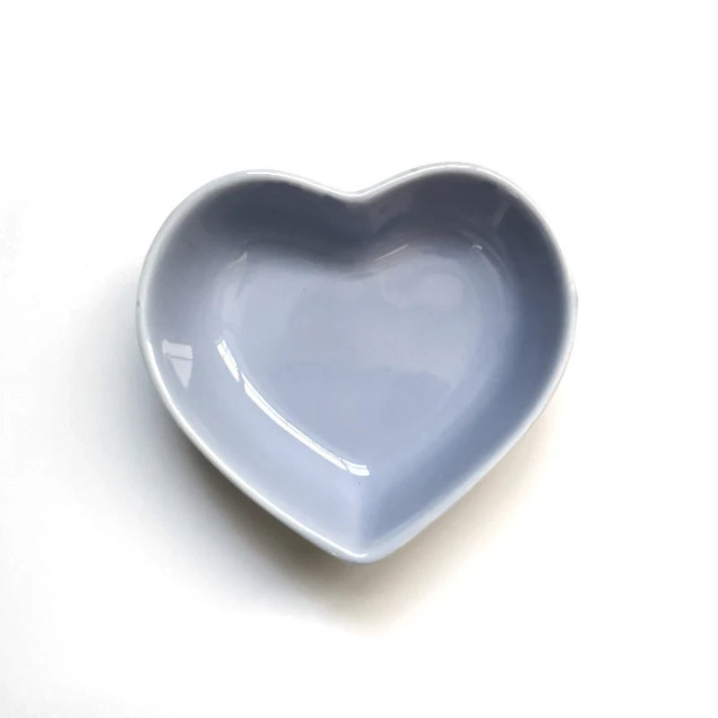 Heart-Shaped Ceramic Food Bowl for Hamsters and Small Animals