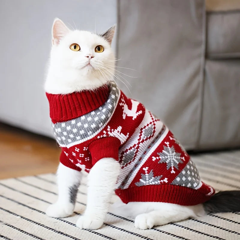 Christmas Knit Sweater for Dogs & Cats, Holiday Pullover
