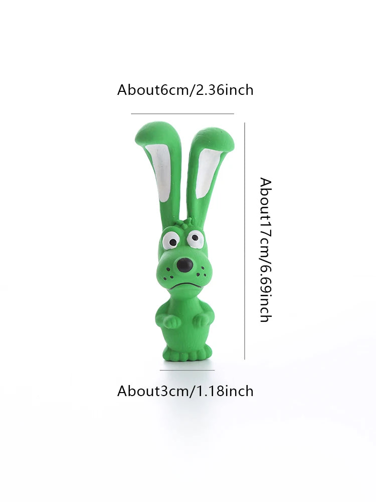 Squeaky Latex Rabbit Dog Chew Toy, Soft Rubber Puppy Toy