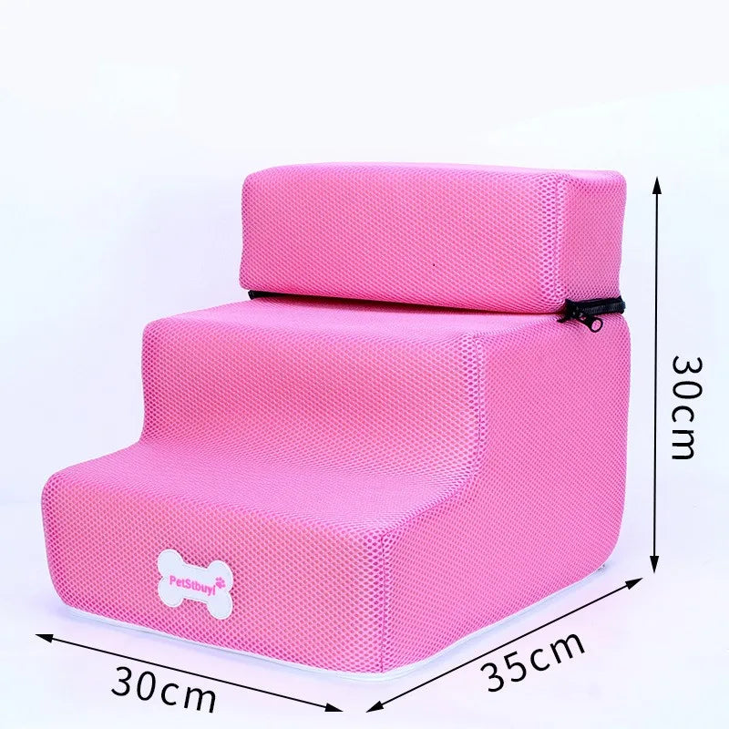 3-Step Anti-Slip Pet Stairs for Small Dogs and Cats to Bed