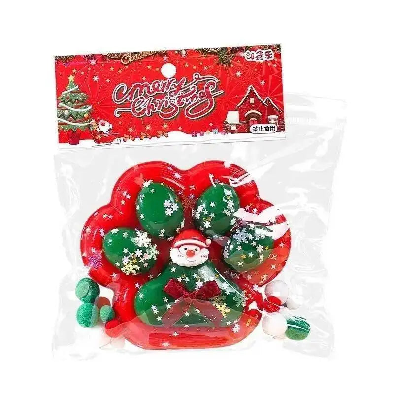 Christmas Cat Paw Squishy Fidget Toy, Stress Relief Gift