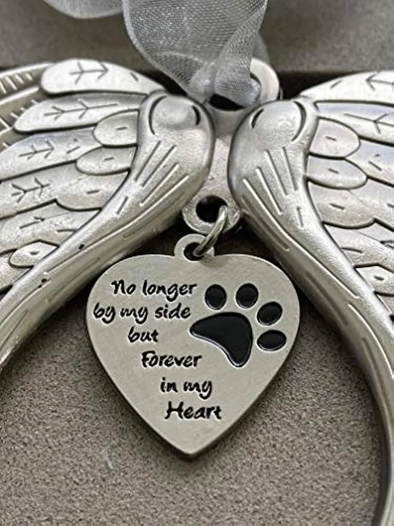 Angel Wing Pet Memorial Christmas Ornament, Dog & Cat Loss Gift