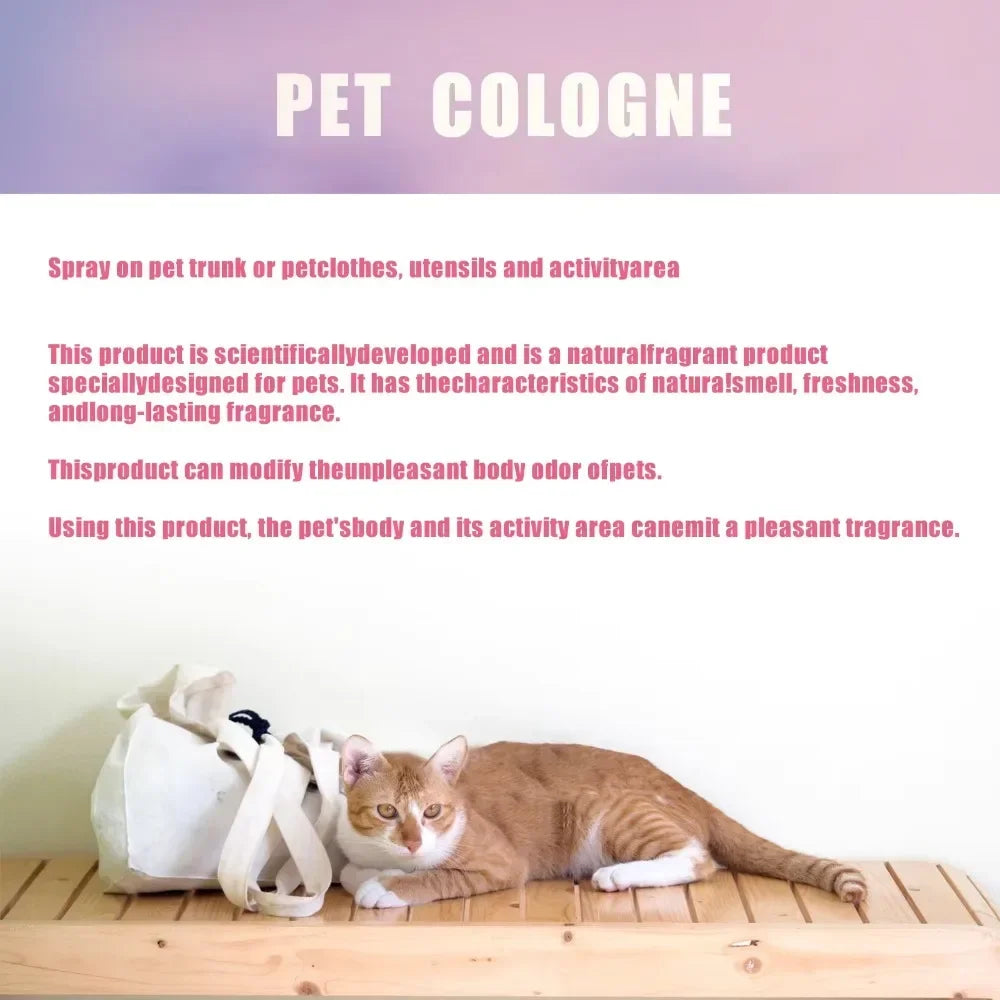 Long-Lasting Pet Cologne Deodorizing Spray for Dogs & Cats, 100ml