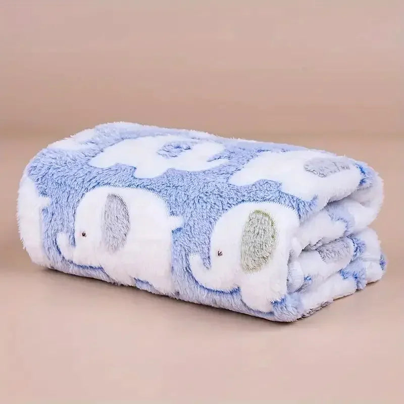 Christmas Elephant Flannel Pet Blanket for Dogs & Cats