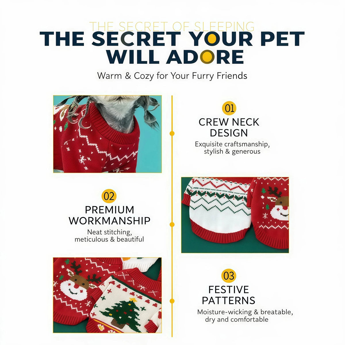 Warm Fall & Winter Pet Sweater for Small and Medium Dogs