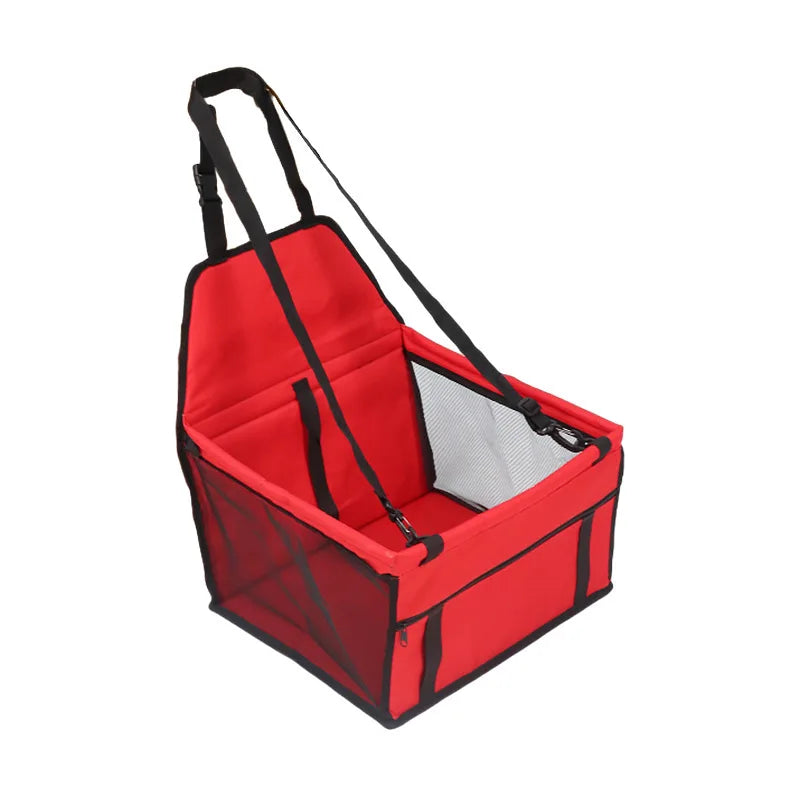 Foldable Dog Car Seat Basket with Safety Leash for Small Pets