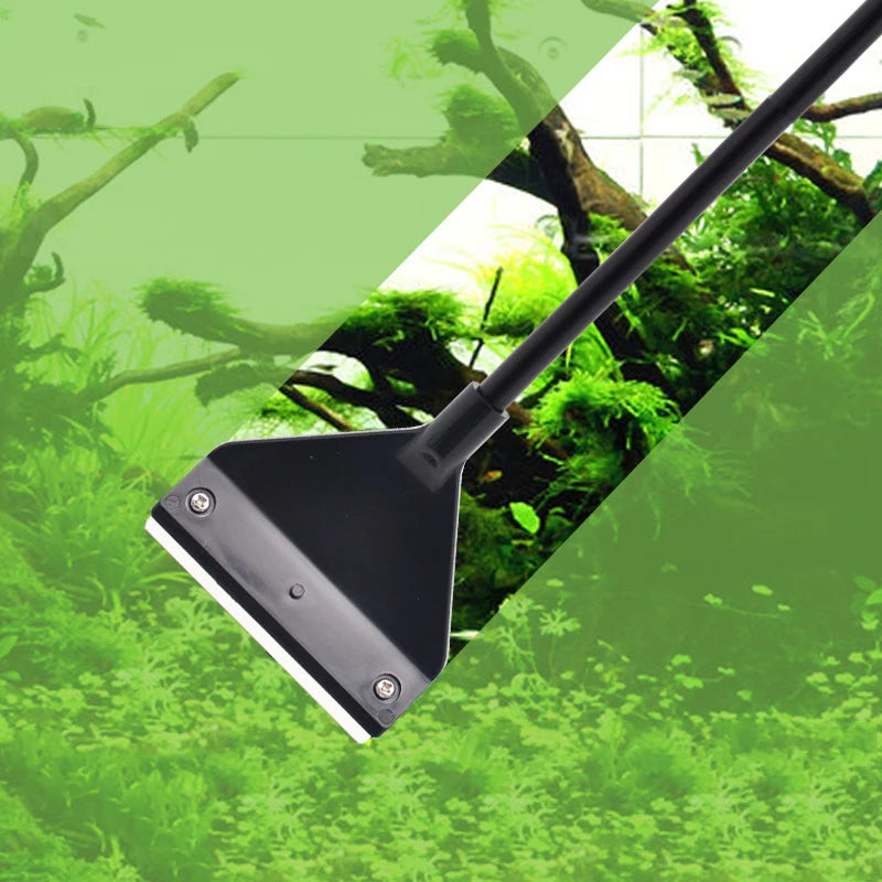 Stainless Steel Aquarium Algae Scraper with Long Handle for Glass Tanks