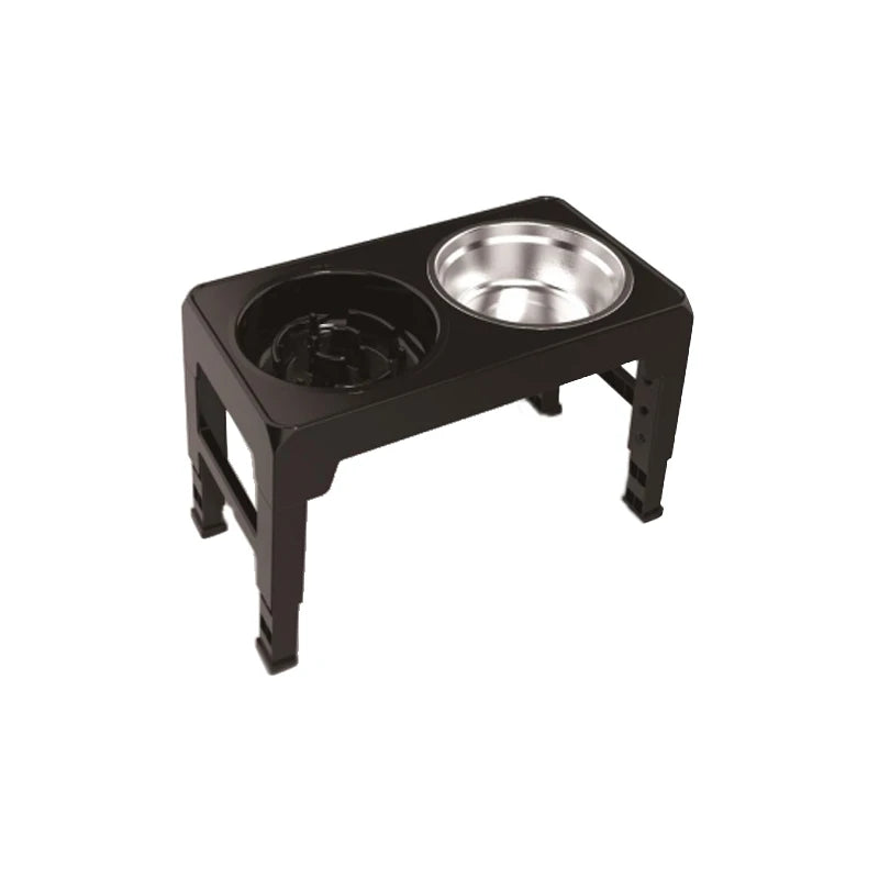 Adjustable Elevated Dog Bowl Stand with 2 Stainless Steel Bowls