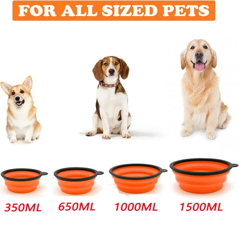Portable Pet Food & Water Dispenser Bottle with Carabiner