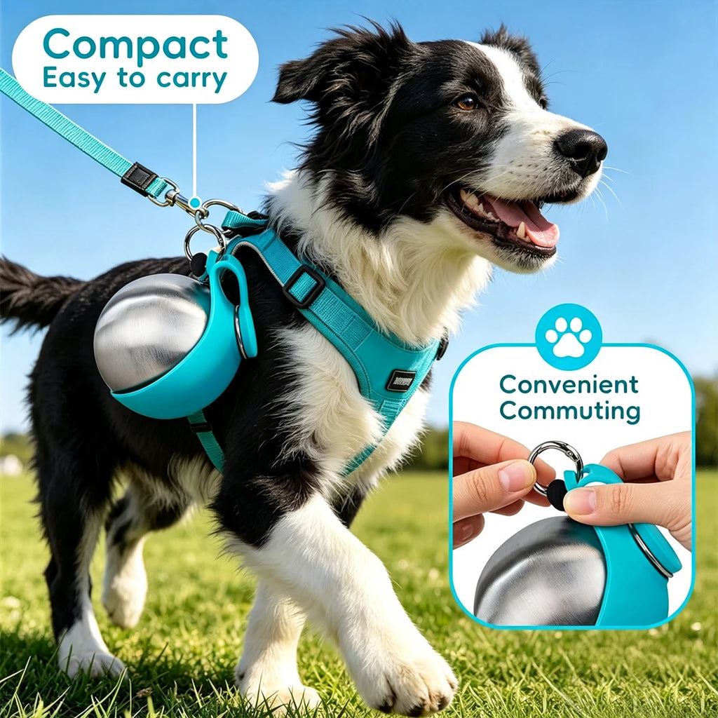 2-in-1 Portable Dog Water Bottle and Bowl for Walks and Travel