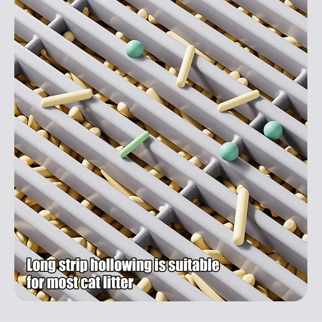 Cat Litter Catcher Mat with Ramp, Double Layer Non-Slip Tray