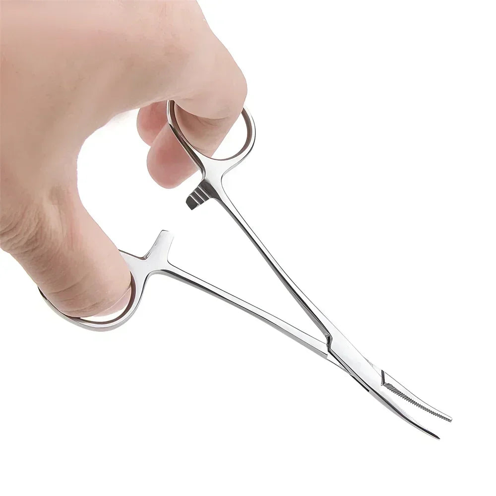 Curved Stainless Steel Pet Hemostat for Ear Hair Removal & Grooming