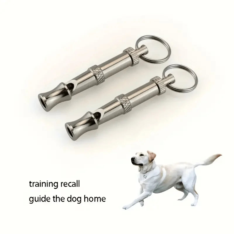 Adjustable Pitch Dog Training Whistle with Keychain, Bark Control