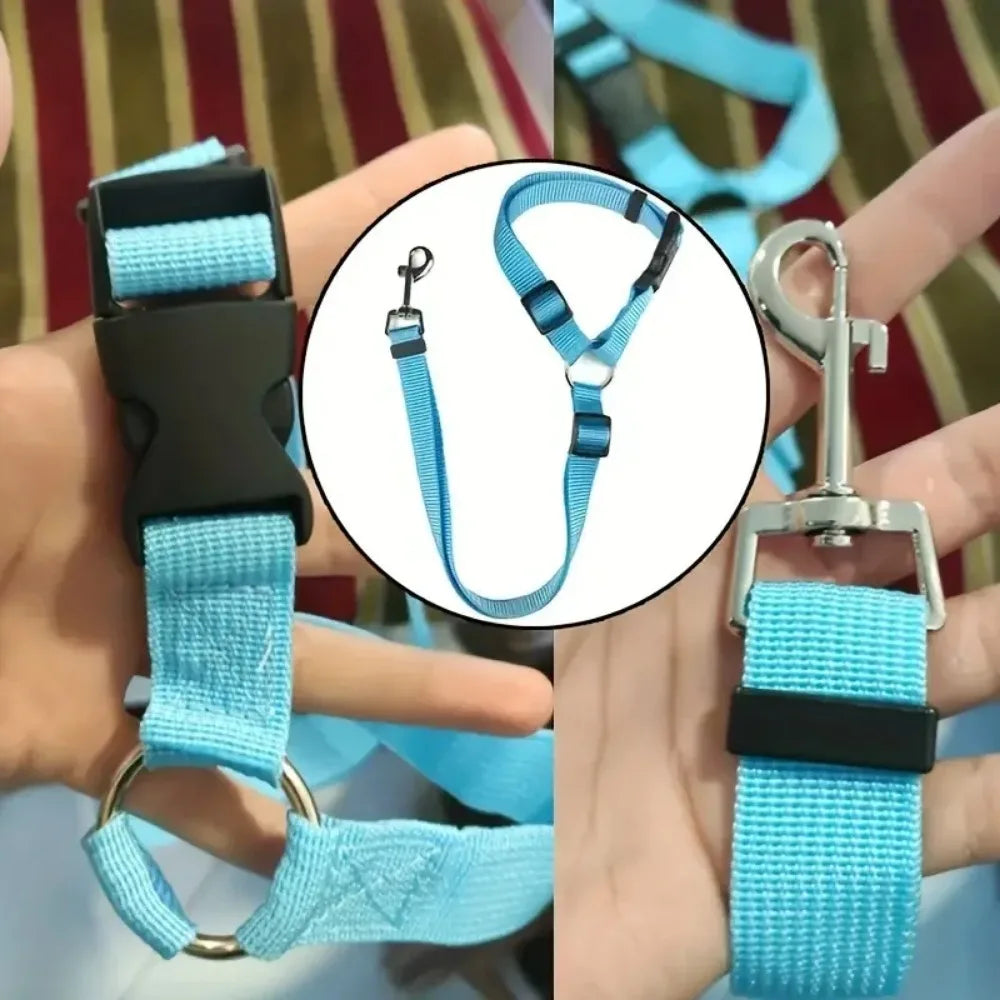 Adjustable Dog & Cat Car Headrest Seat Belt Restraint for Safe Rides