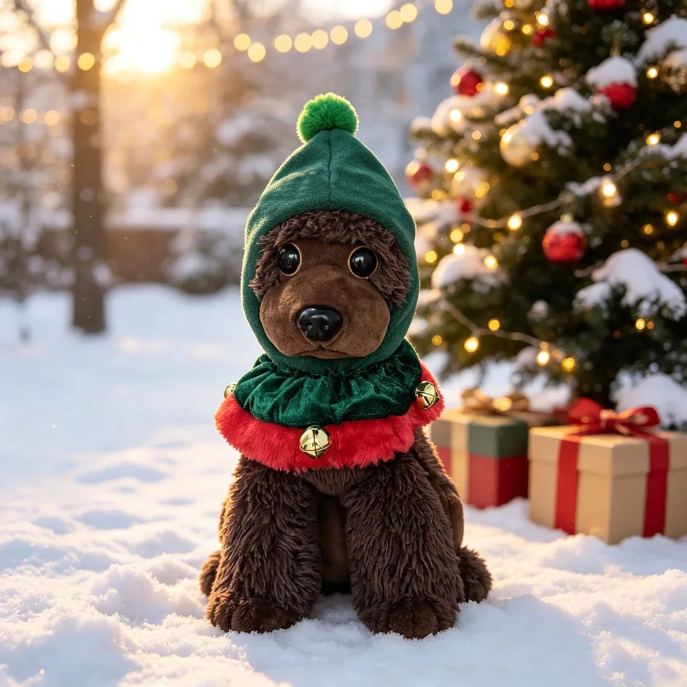 Christmas Top Hat & Bell Collar Set for Dogs & Cats