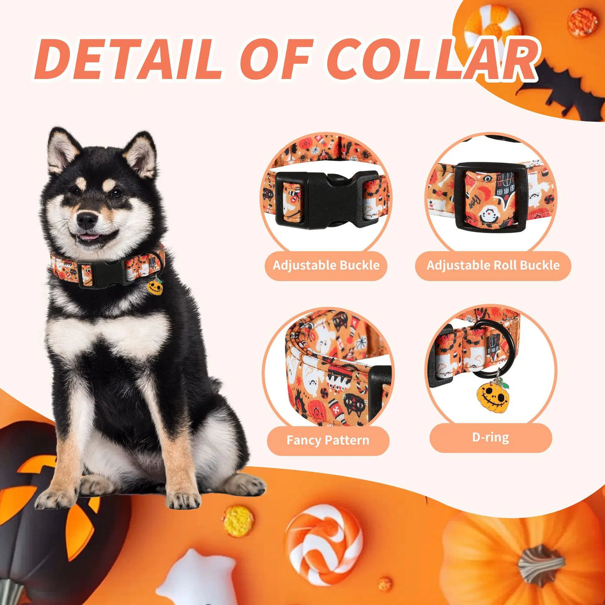Halloween Pet Neck Ruff Collar, Costume Accessory for Dogs & Cats