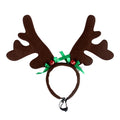 Christmas Reindeer Antler Headband with Santa Hat for Dogs & Cats