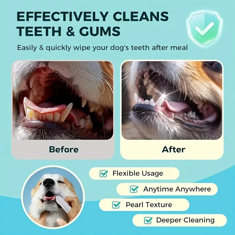 Pet Ear Cleaning Finger Wipes for Dogs and Cats, 50-Count Pack