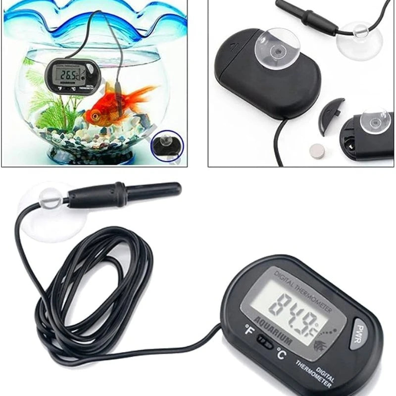 Digital Aquarium Thermometer with Probe & Suction Cup for Fish Tanks