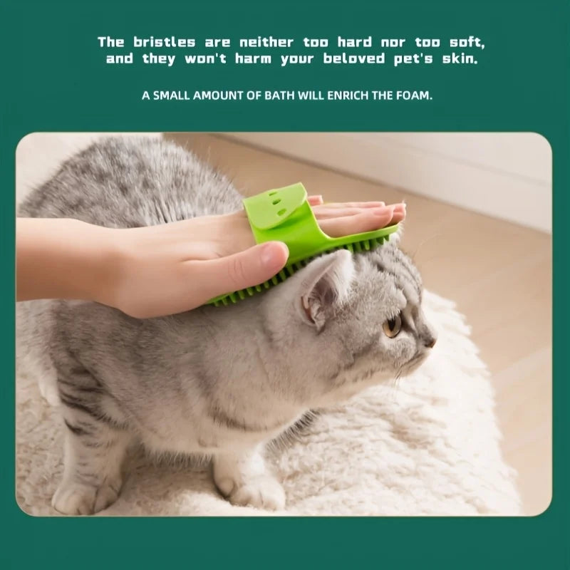 Foldable Pet Bathtub with Bath Brush, Non-Slip Portable Dog Bath Tub