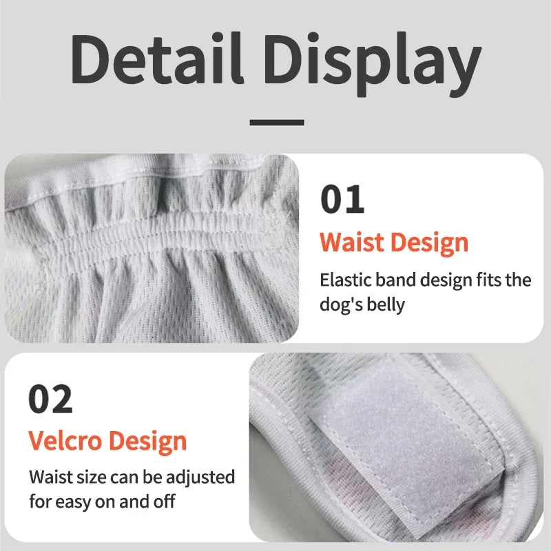 Washable Female Dog Diapers with Cute Cartoon Prints, Reusable