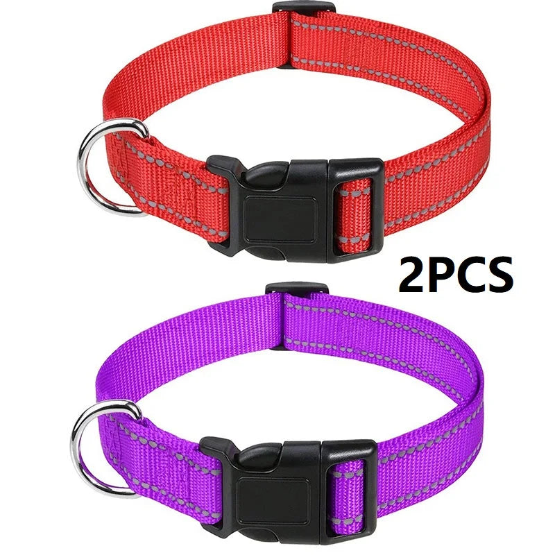 Adjustable Nylon Dog Collar, Soft Buckle Collar for Puppies & Dogs