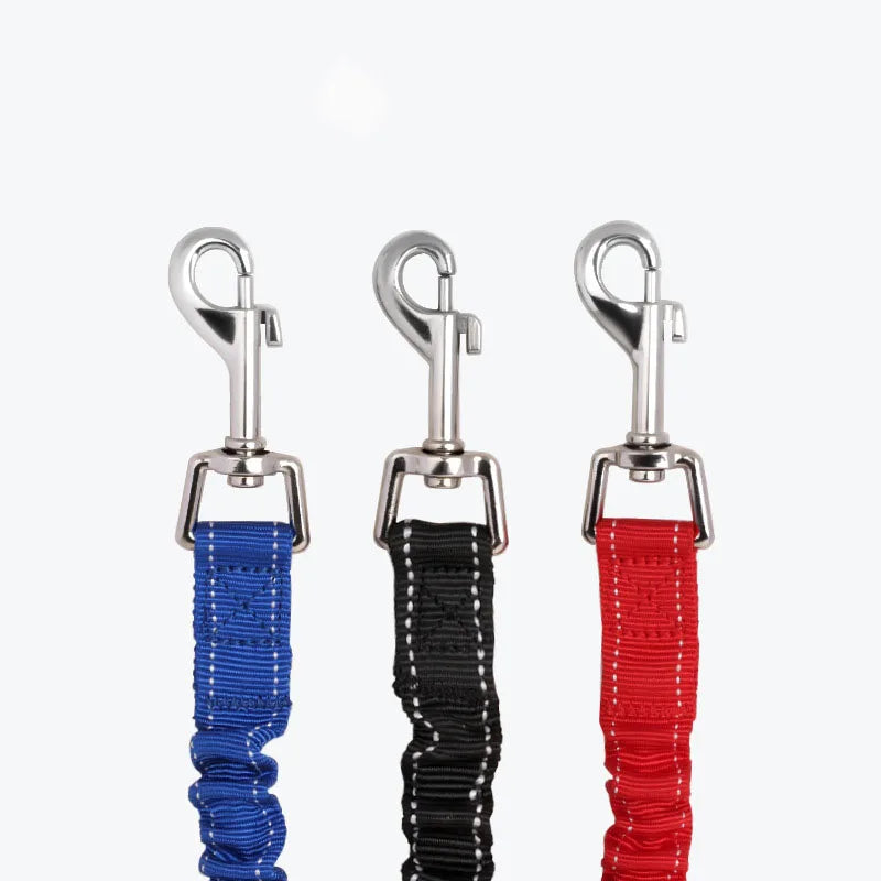 No-Tangle Double Dog Leash with Reflective Bungee for Two Dogs