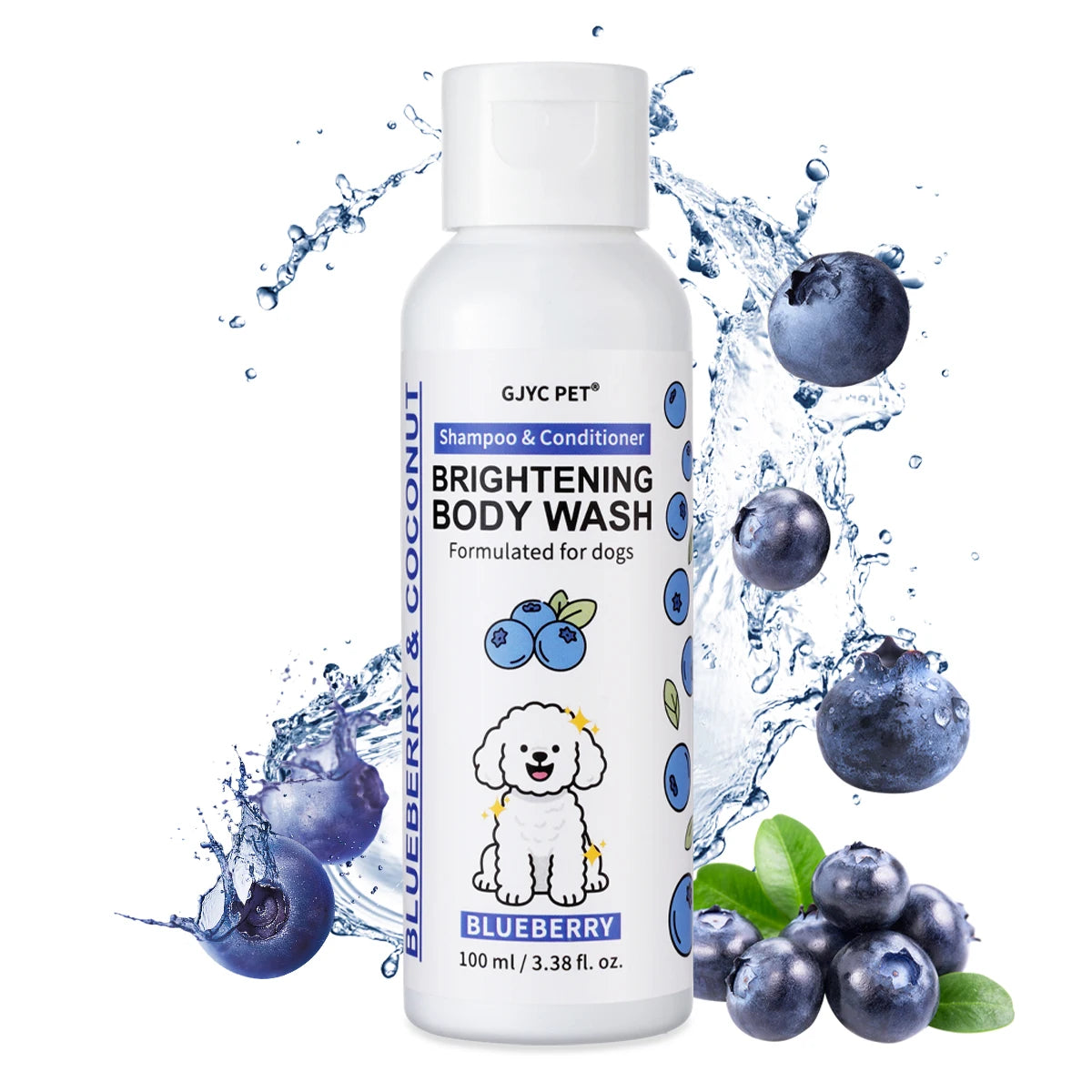 Blueberry Whitening Dog Shampoo for Bright, Shiny & Soft White Coats
