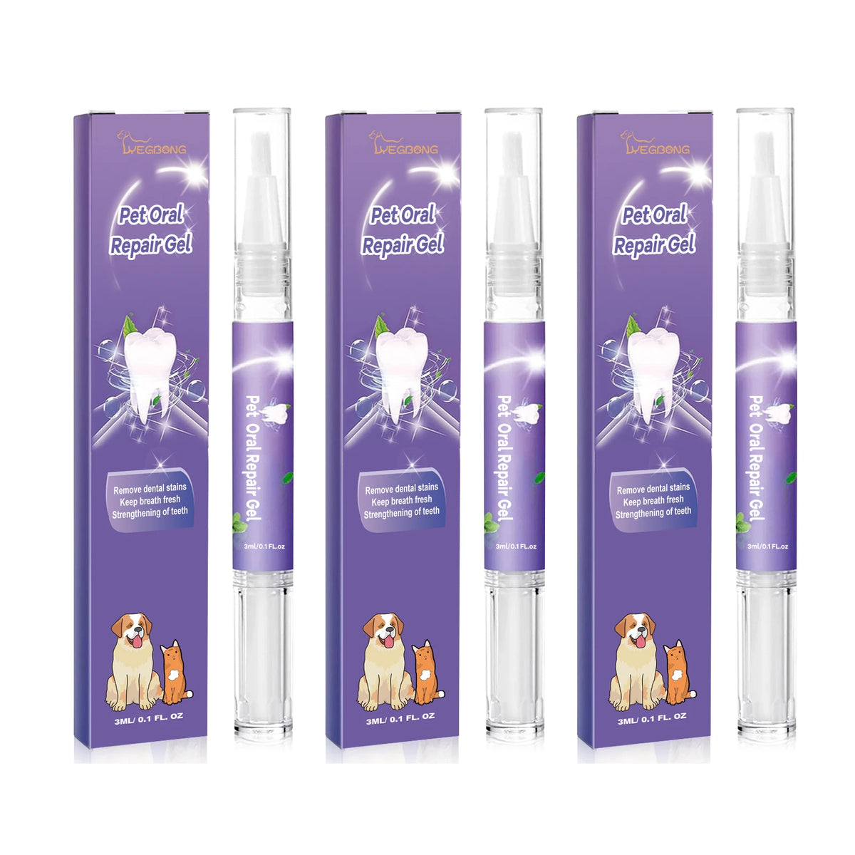 Pet Dental Care Gel Pen for Dogs & Cats, Fresh Breath Tartar Control