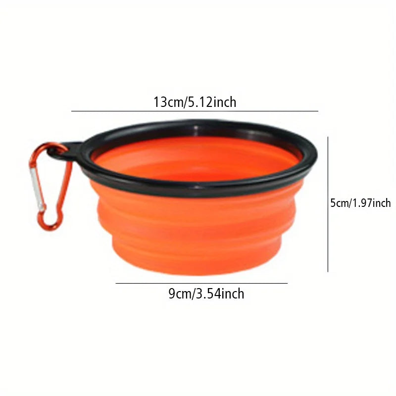 Foldable Silicone Dog Travel Bowl, Portable Water & Food Dish