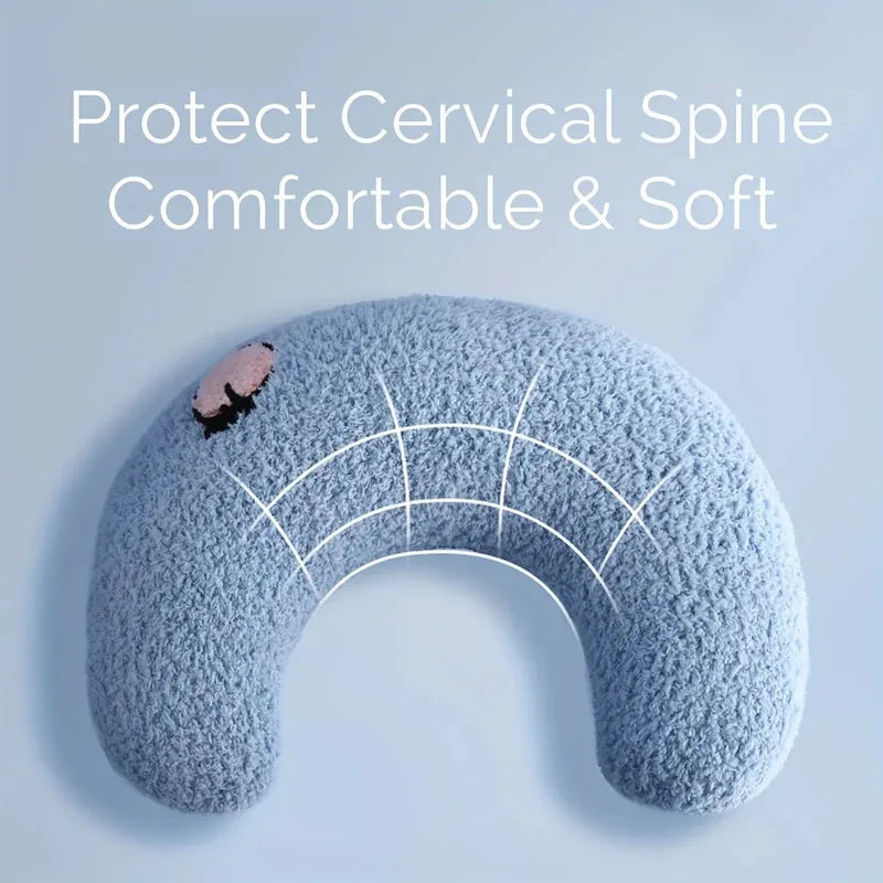 Calming Half-Donut Cuddler Pillow for Cats, Ultra Soft Plush
