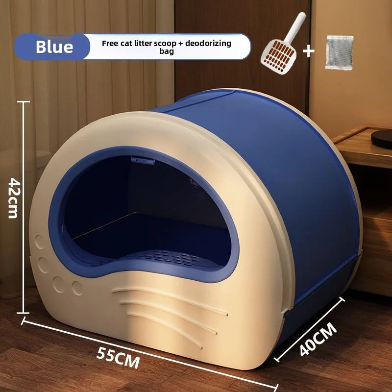 Fully Enclosed Drawer Cat Litter Box, Odor-Blocking & Splash-Proof