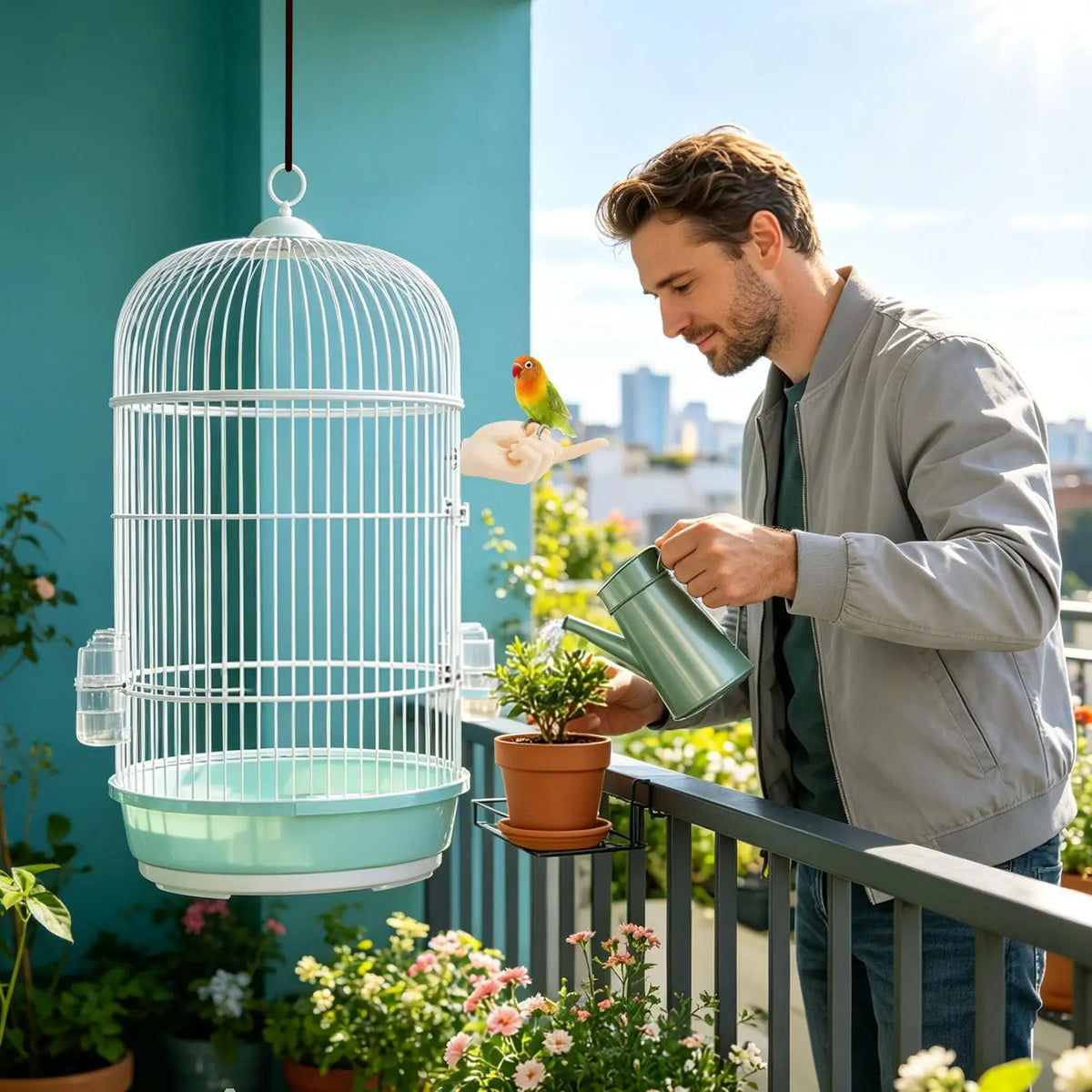 Interactive Hand-Shaped Bird Perch Stand for Conures & Cockatiels
