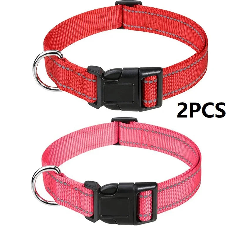 Adjustable Nylon Dog Collar, Soft Buckle Collar for Puppies & Dogs