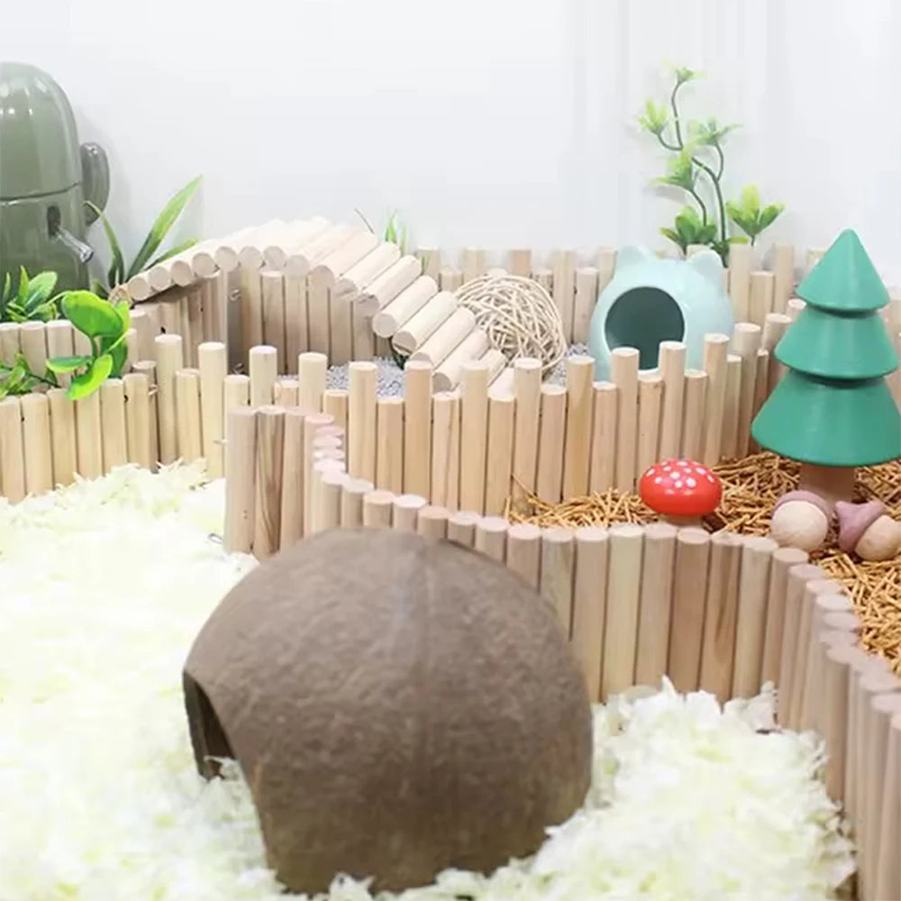 Bendable Wooden Hamster Habitat Fence & Climbing Bridge