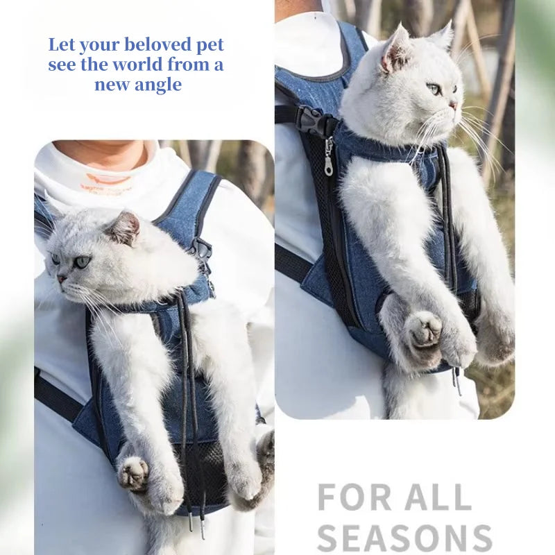 Double-Shoulder Pet Carrier Bag, Breathable Travel Backpack