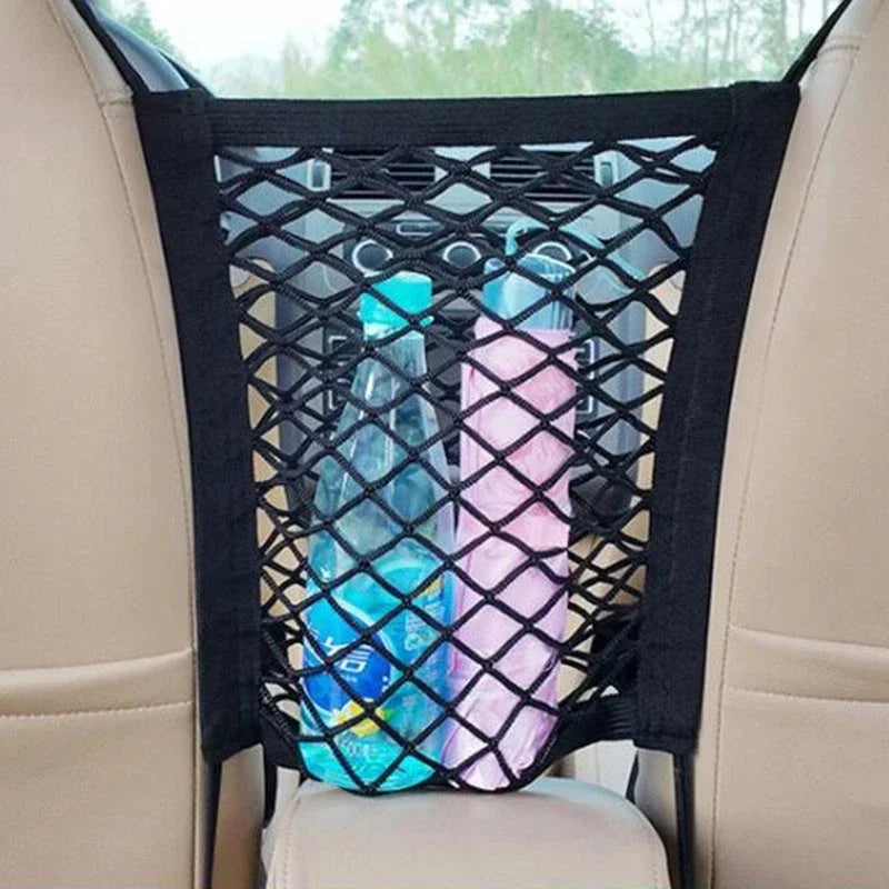 Stretchy Car Seat Pet Barrier Net with Storage Pocket for Dogs