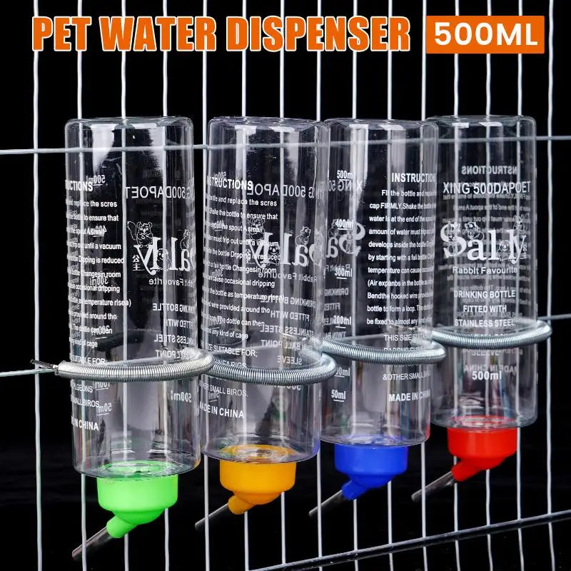 500ml Hanging Water Bottle Dispenser for Rabbits and Hamsters