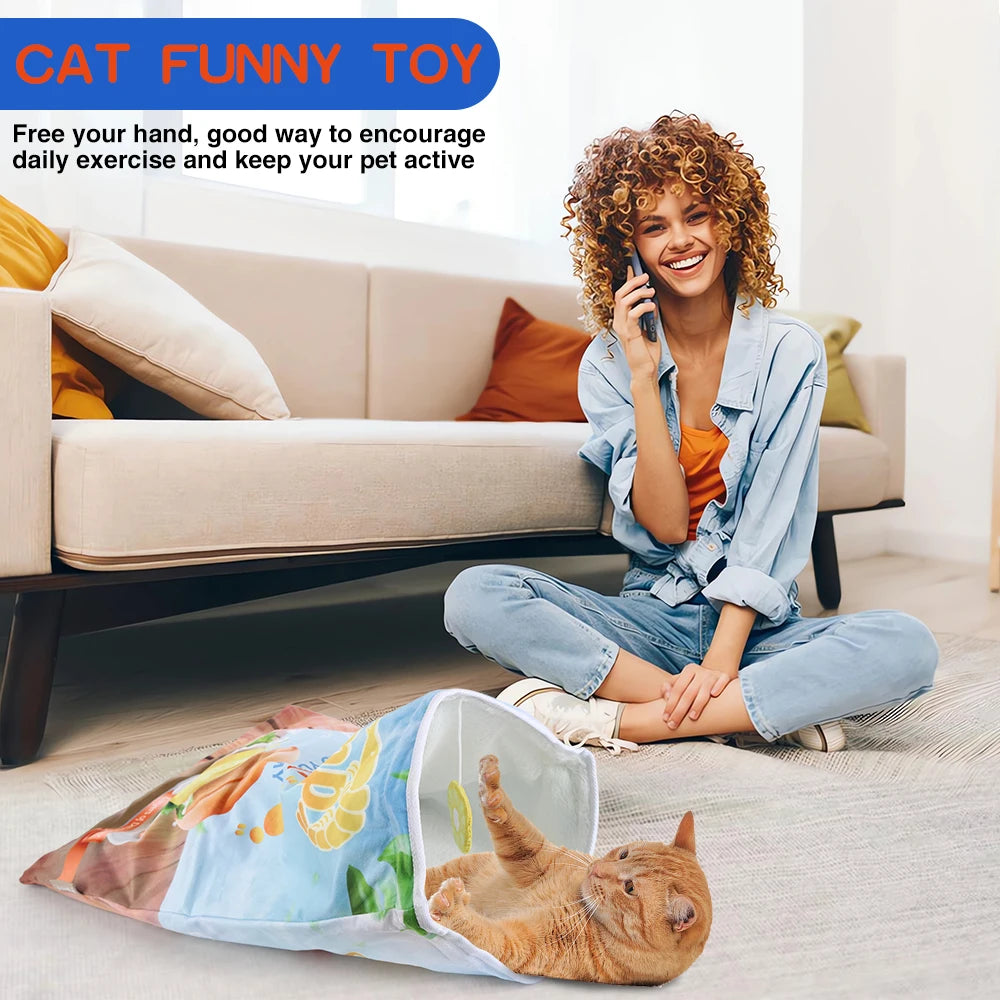 Halloween Print Collapsible Cat Tunnel Toy for Kittens