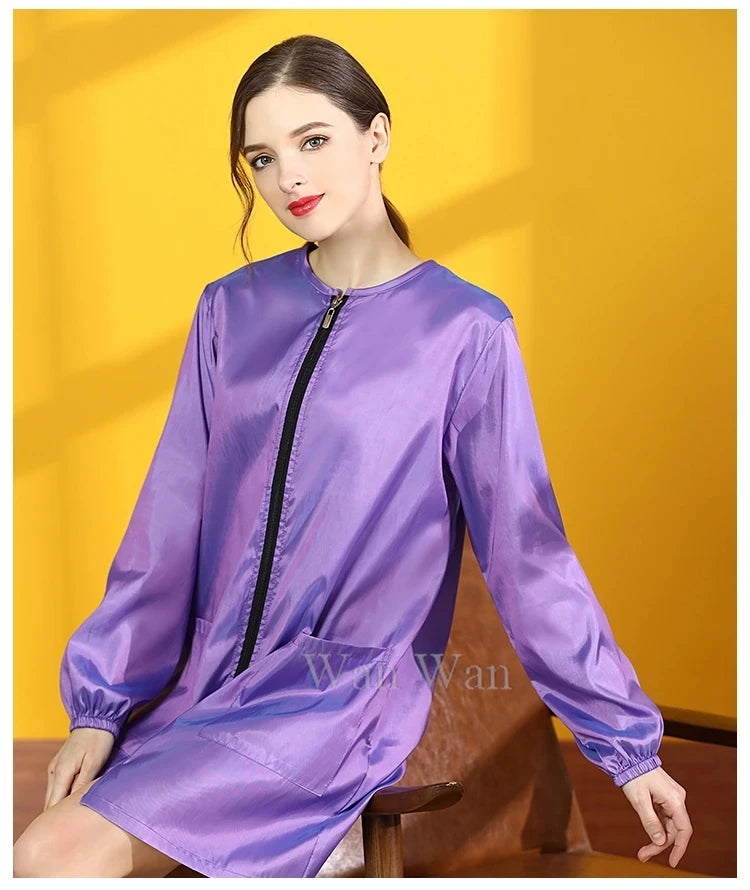 Anti-Hair Pet Grooming Smock, Waterproof Groomer Apron Uniform