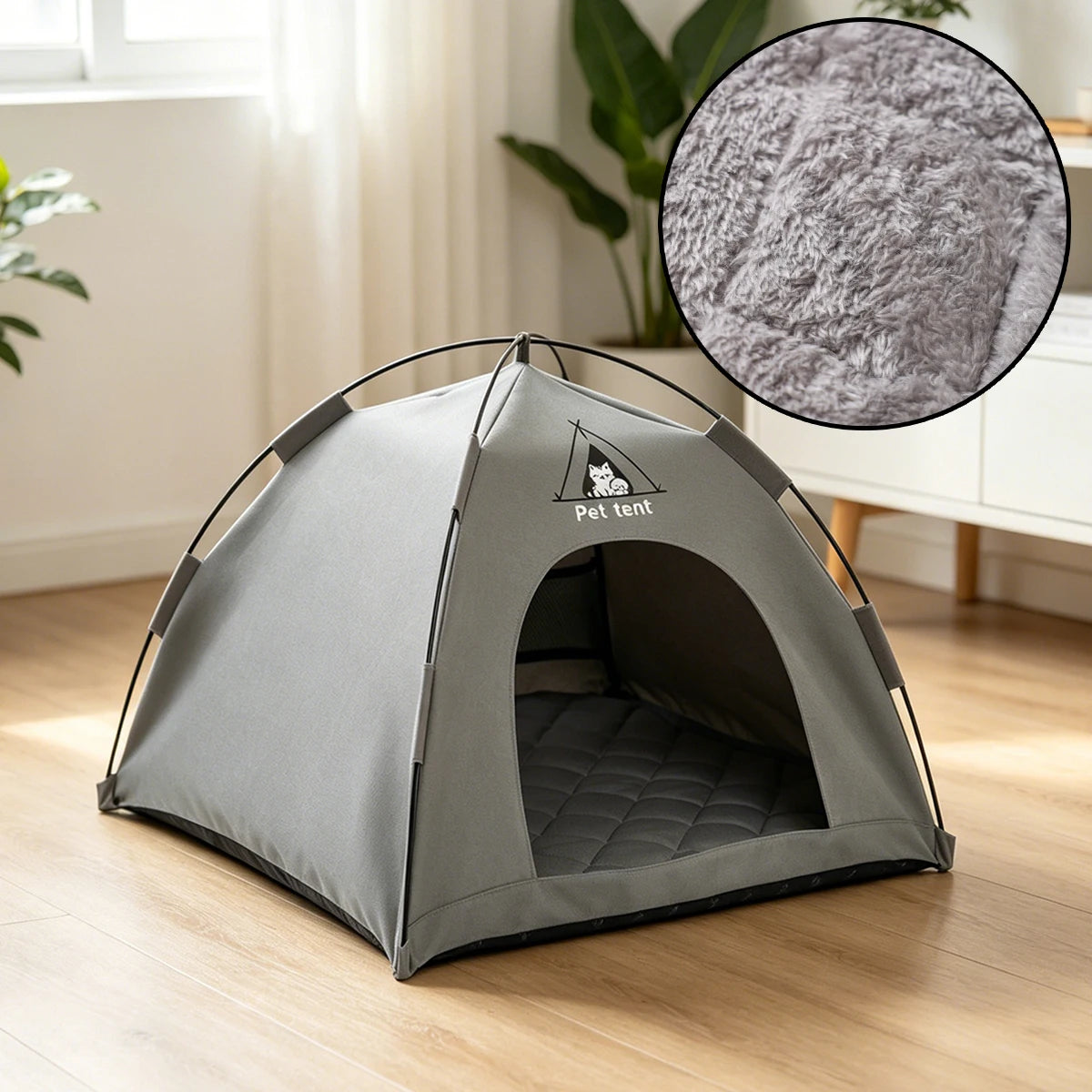Waterproof Teepee Tent Bed for Dogs & Cats, Washable Indoor/Outdoor