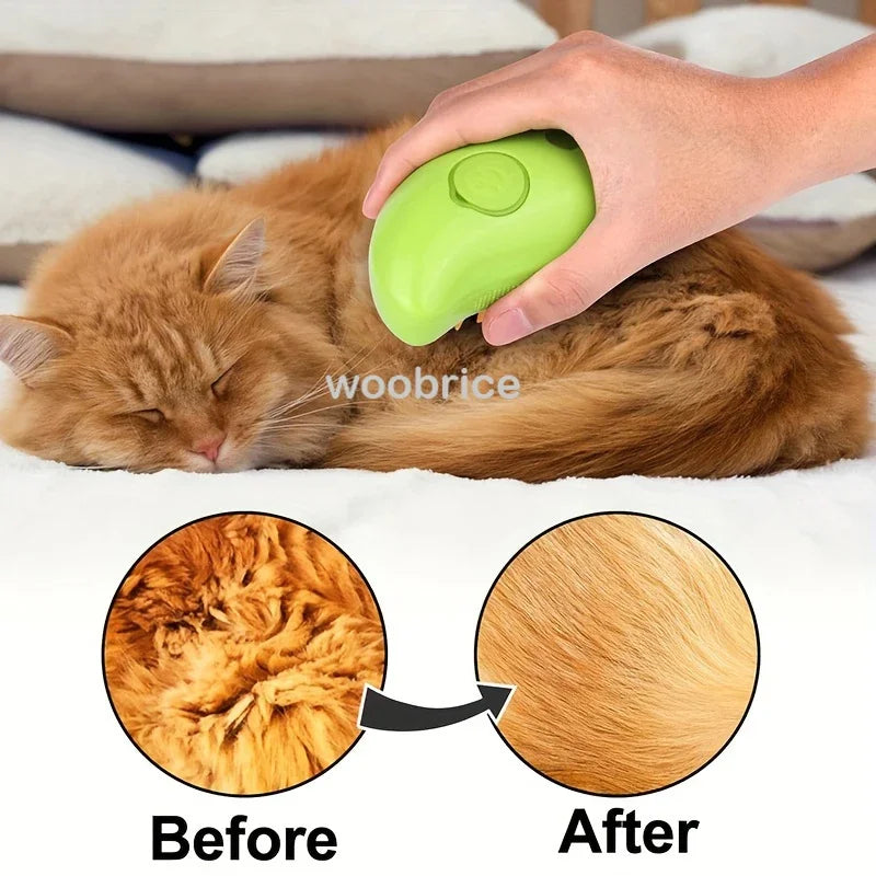 3-in-1 Electric Steam Grooming Brush for Dogs & Cats, Detangling