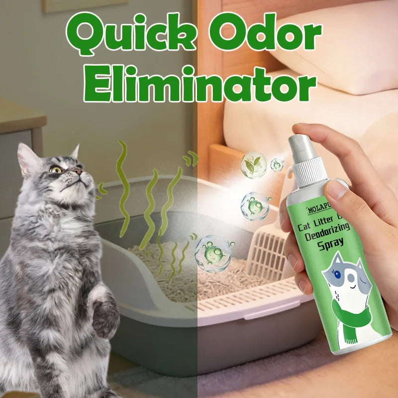 Cat Litter Box Deodorizing Spray, Fast Urine & Feces Odor Eliminator